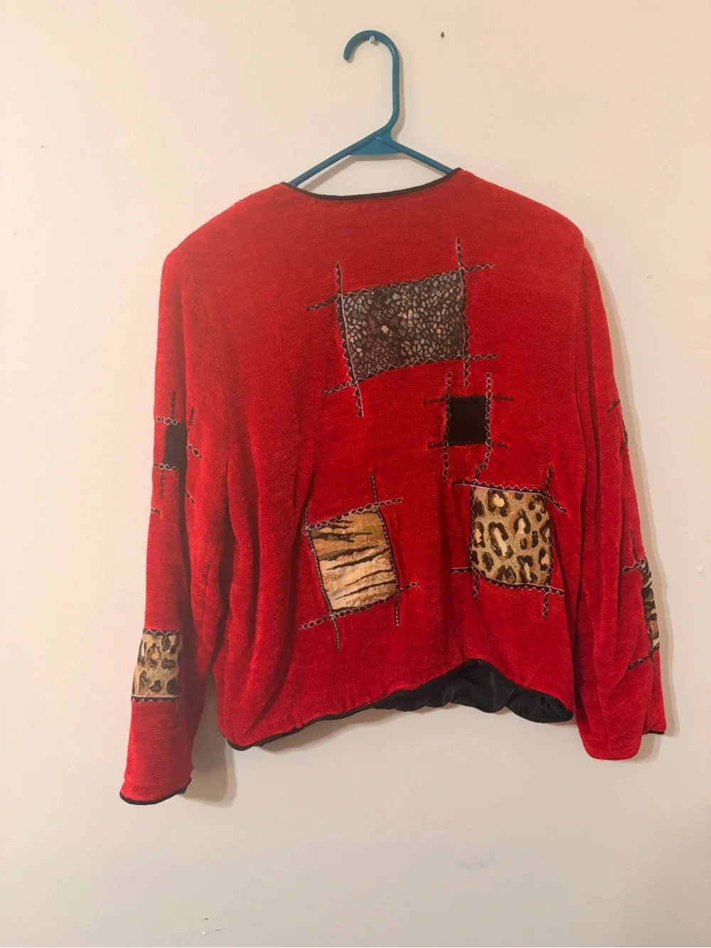 Allure Red Patchwork Animal-Print Jacket